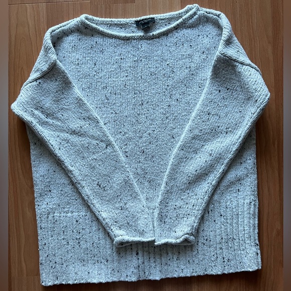 Ann Taylor Factory Speckled Knit Sweater Size S Neutral Pullover - Picture 13 of 13